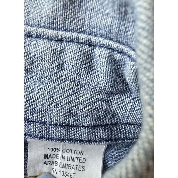 Womans Cody James Denim Sleevless Western Pearl Snap  Light Wash Size XL VTG - Picture 3 of 7